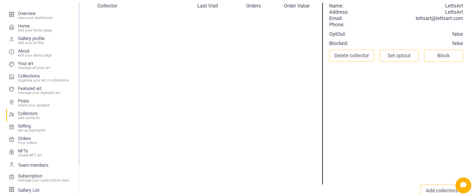 7. Engage with Your Audience — LettsArt interface