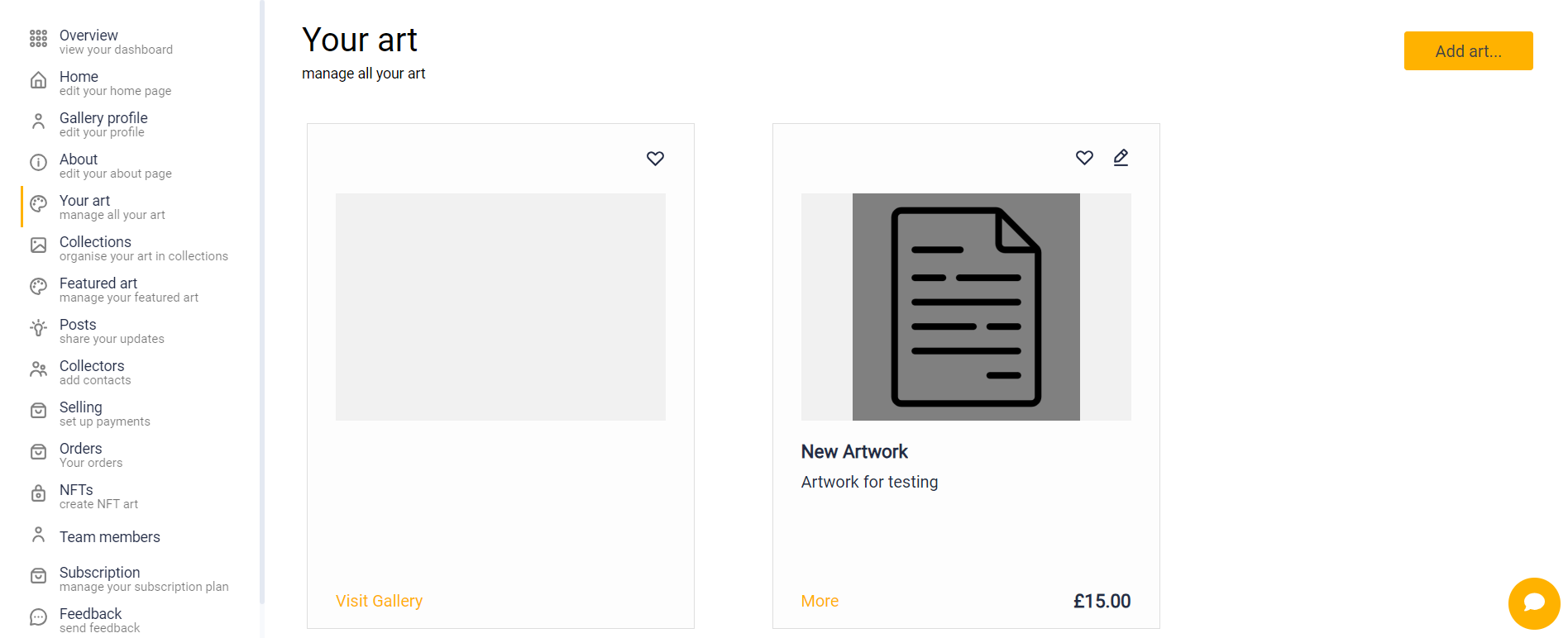 2. Add and Organise Your Artworks — LettsArt interface